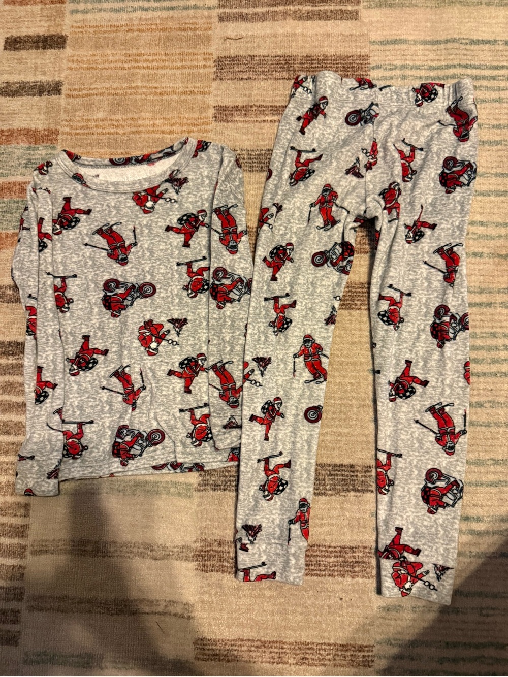 Cat & Jack Grey Pajama Set with Red Motorcycle Print size 6